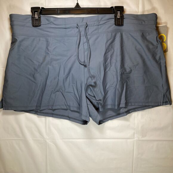 Go Gossip Women's Cover-Up Board Shorts w Drawstring, Gray, XL - Picture 10 of 16